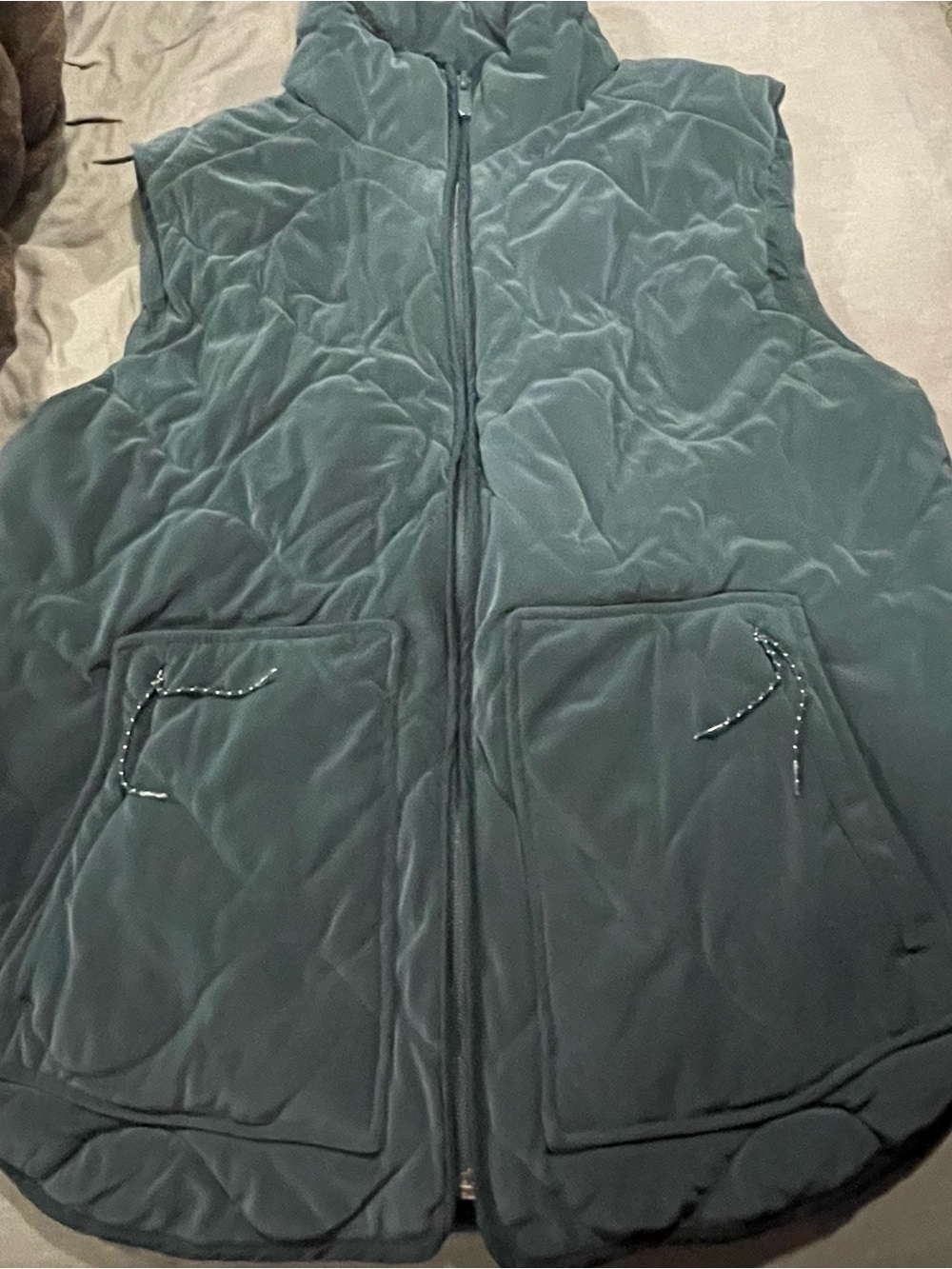 Women’s Quilted Sleeveless Vest - Slate Green